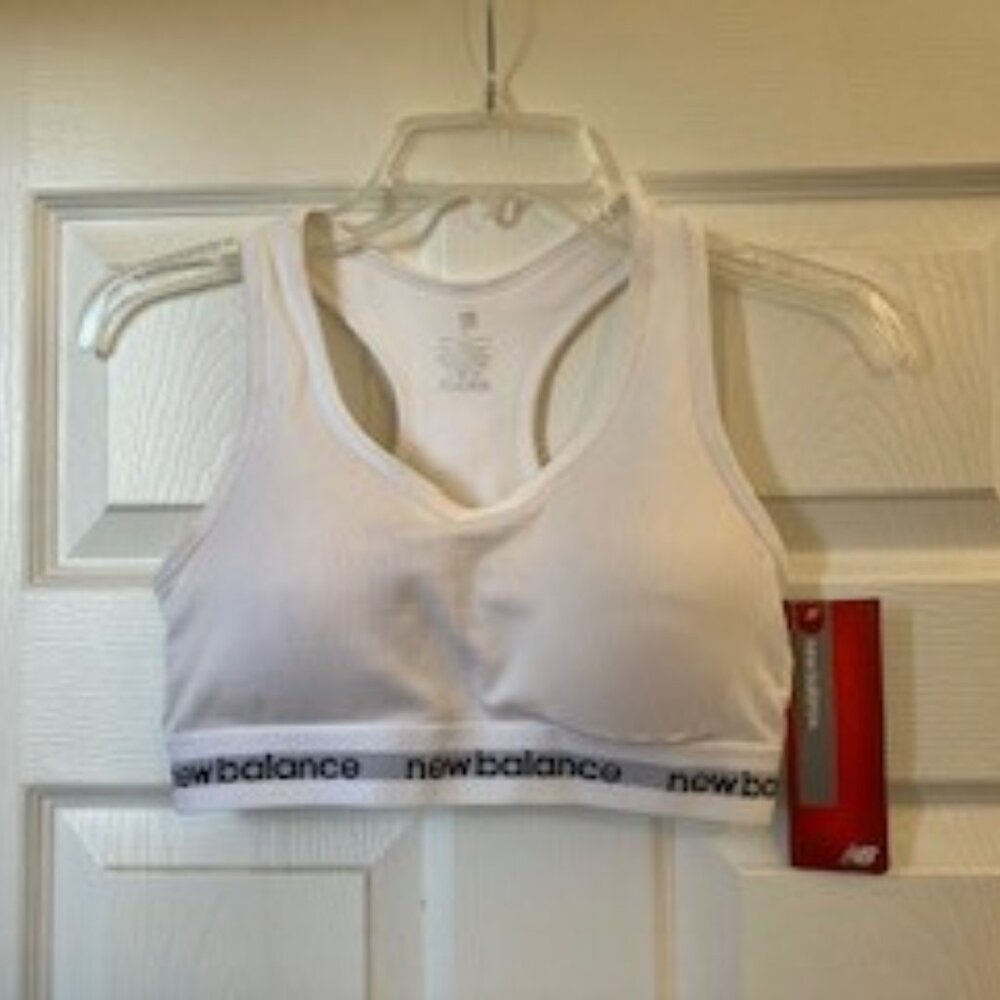 New Balance White Sport Bra
